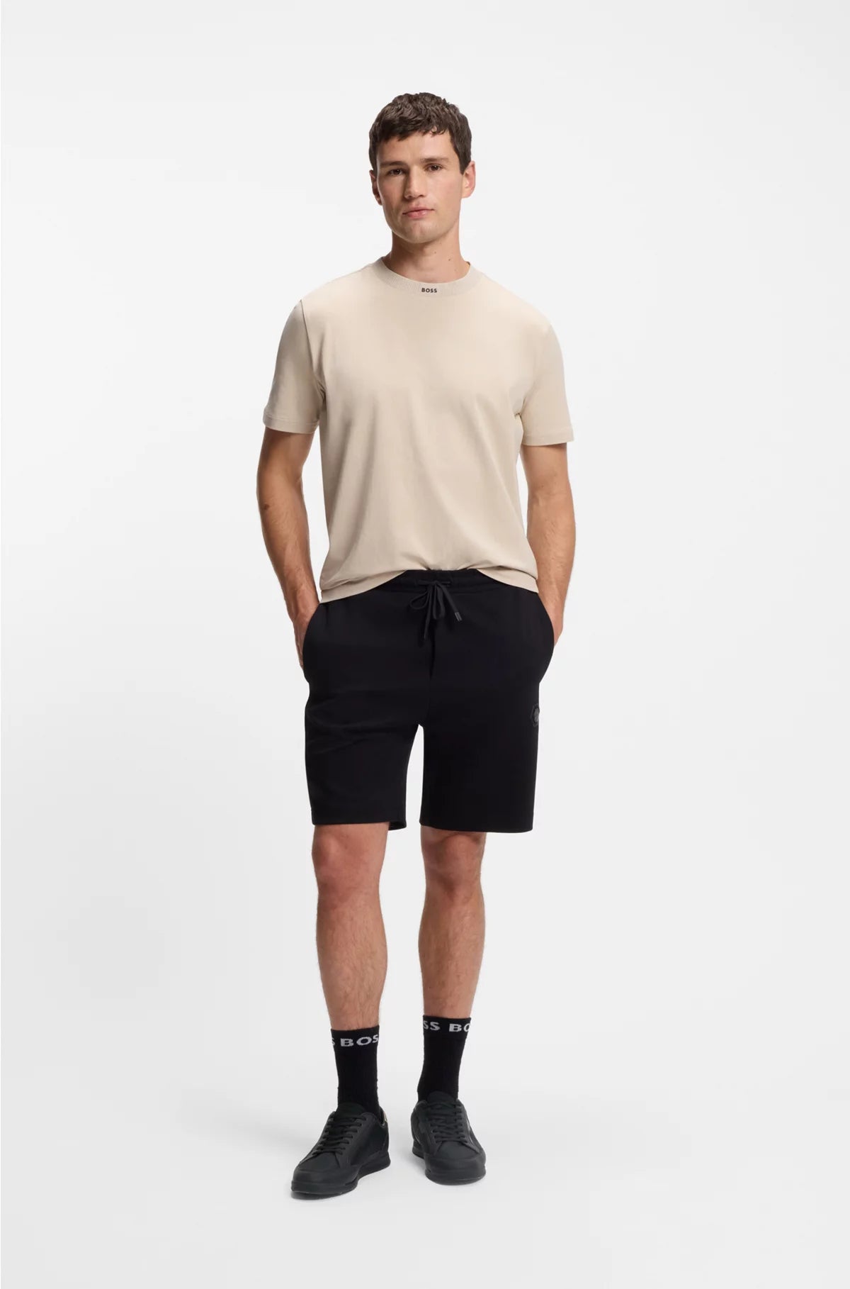 MIXED-MATERIAL TRAINERS WITH CONTRAST BACK TAB